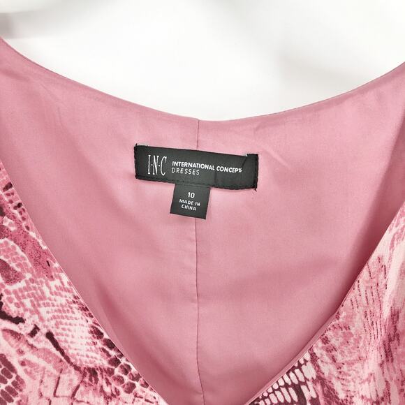 INC International Concepts Maxi Dress Size 10 Pink Chiffon Snake Print NWT - Picture 8 of 12